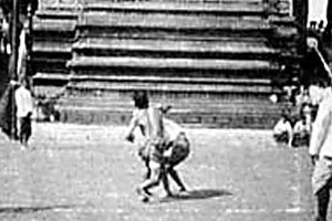 Foto di un combattimento in thailandia nei primi del 1900